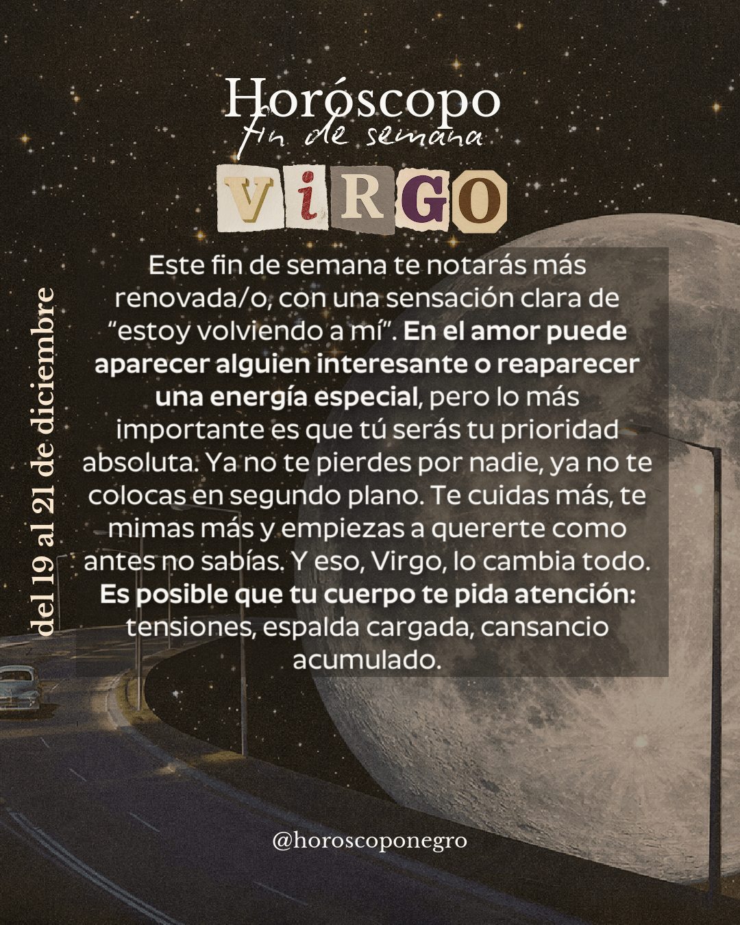 Horóscopo negro Virgo de fin de semana